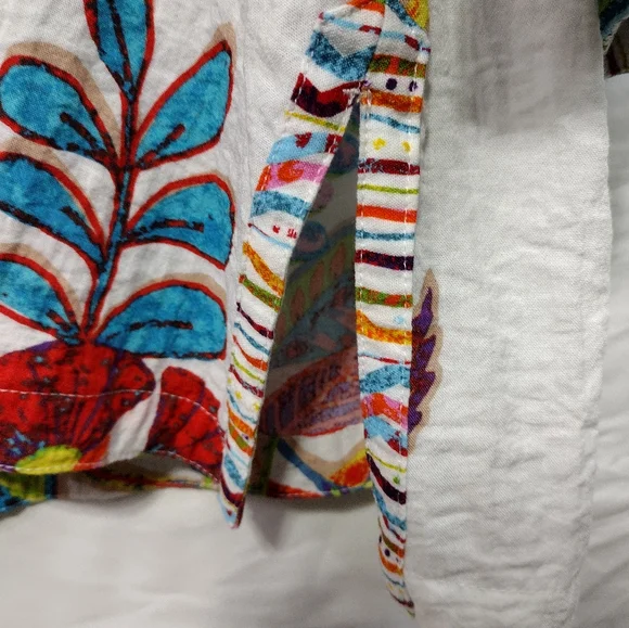 John Mark Floral Tunic Women's XL Embroidery Boho Festival Art to Wear Vacation - Picture 8 of 11